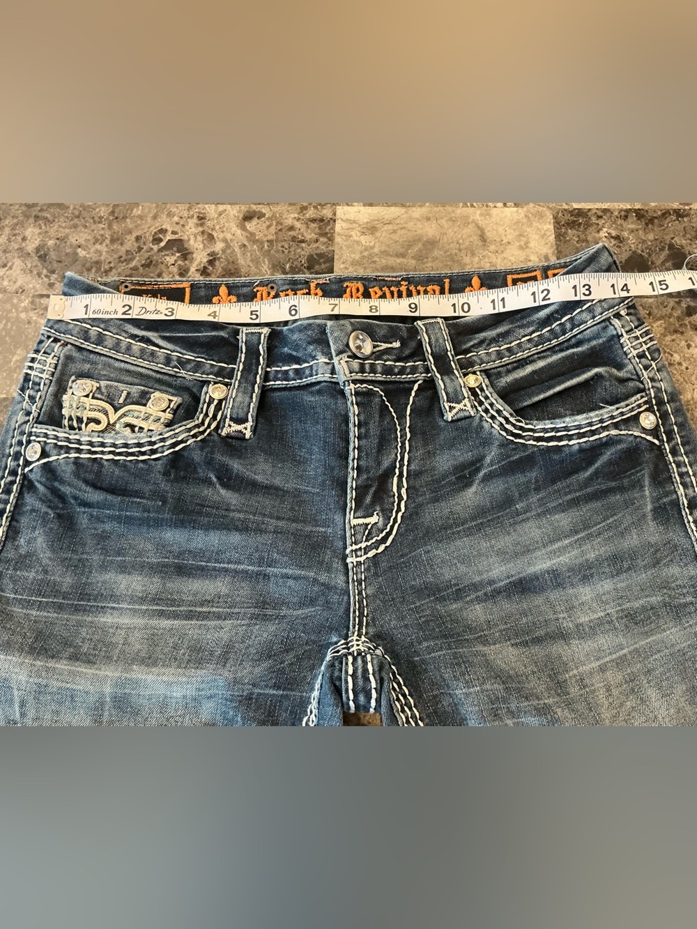 Rock Revival Festival Boho Mid Rise Ankle Skinny Jeans Kyla SZ 25 Cowgirl Rodeo - Picture 8 of 16